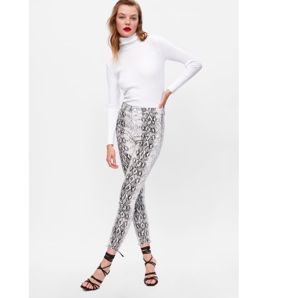 Zara snake print jeans